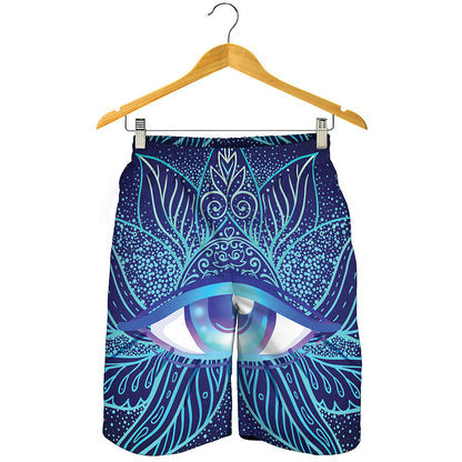 Eye of Providence Flower Print Men's Shorts