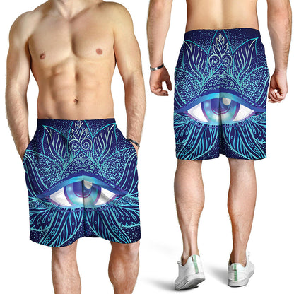 Eye of Providence Flower Print Men's Shorts