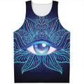 Eye of Providence Flower Print Men's Tank Top