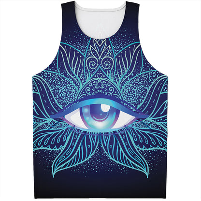 Eye of Providence Flower Print Men's Tank Top