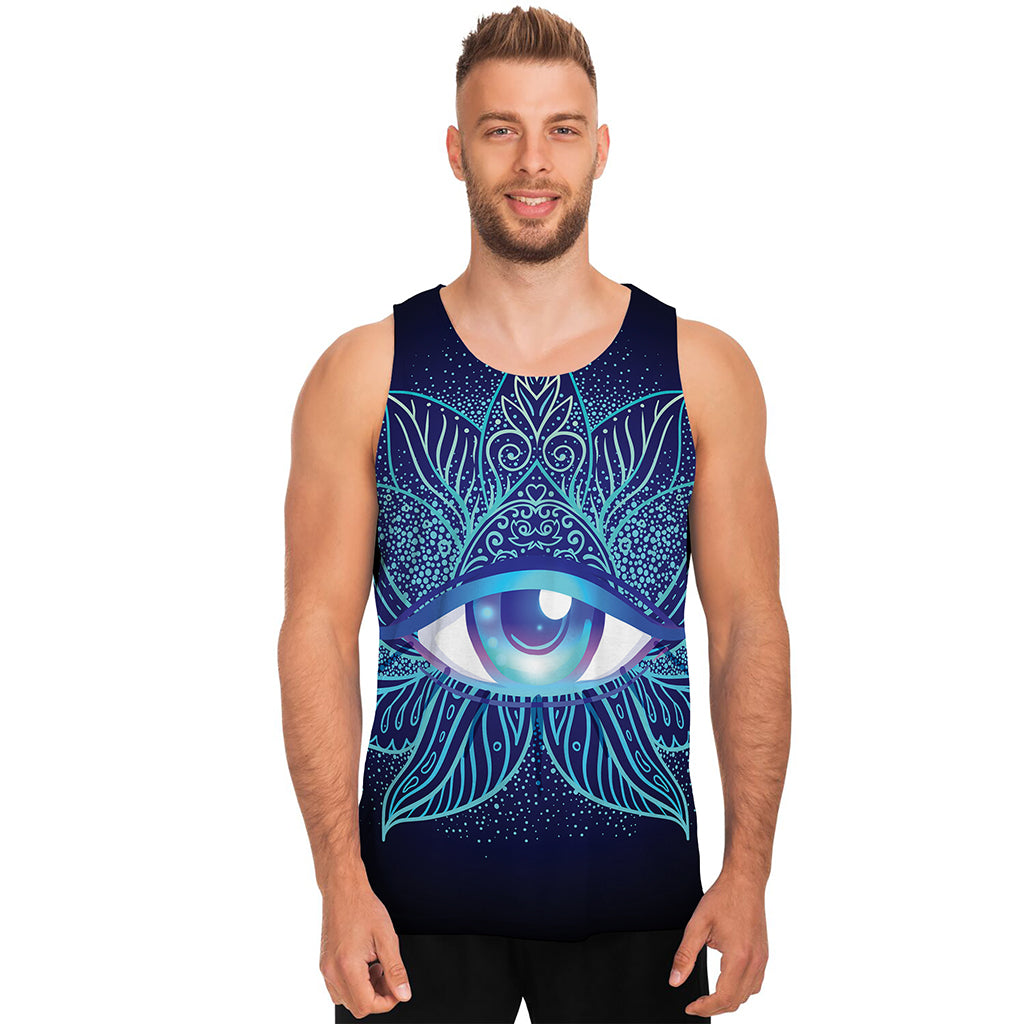 Eye of Providence Flower Print Men's Tank Top