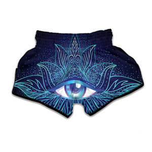 Eye of Providence Flower Print Muay Thai Boxing Shorts