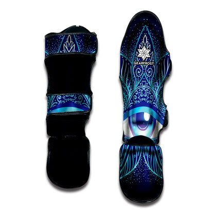 Eye of Providence Flower Print Muay Thai Shin Guard