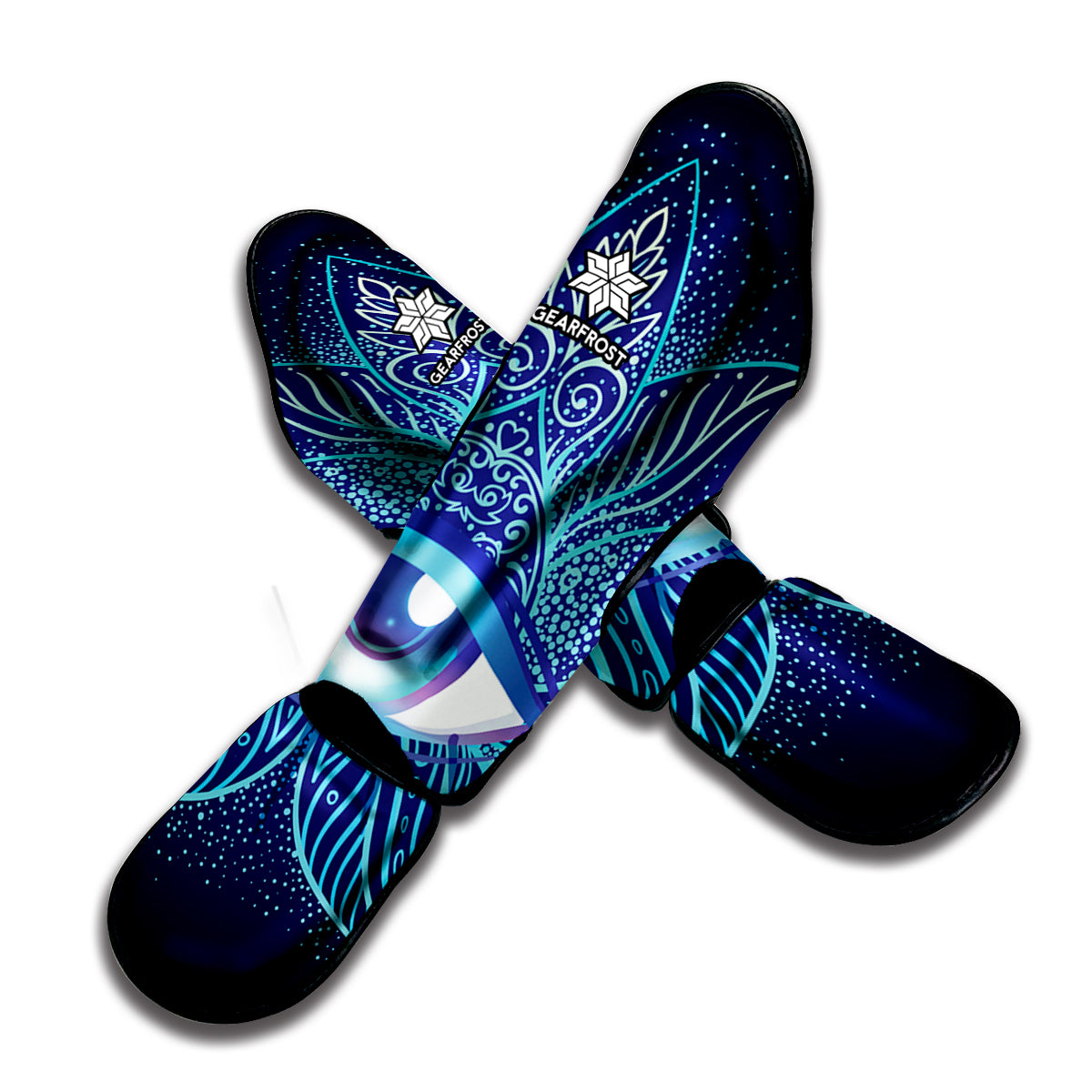 Eye of Providence Flower Print Muay Thai Shin Guard