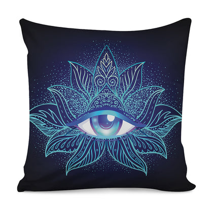Eye of Providence Flower Print Pillow Cover