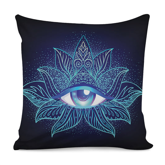 Eye of Providence Flower Print Pillow Cover
