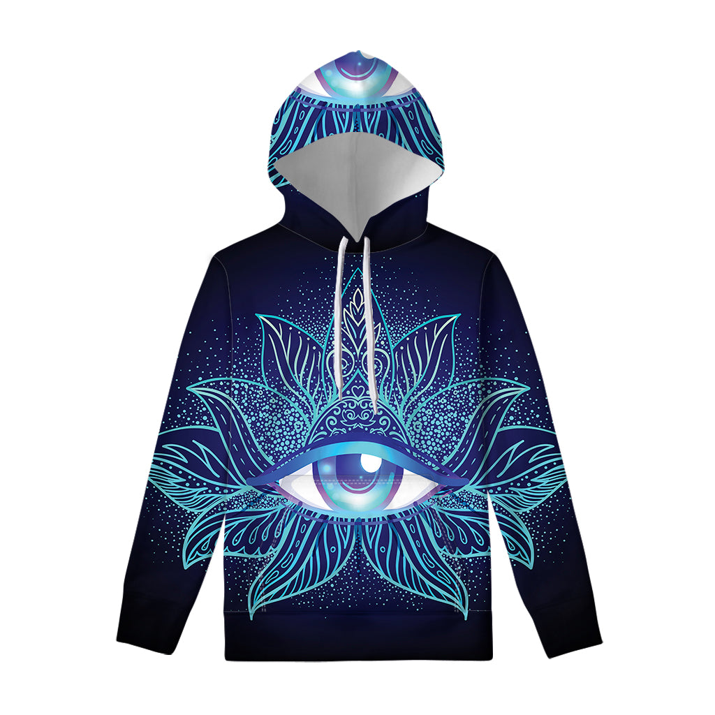 Eye of Providence Flower Print Pullover Hoodie