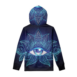 Eye of Providence Flower Print Pullover Hoodie