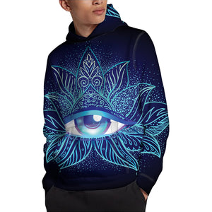 Eye of Providence Flower Print Pullover Hoodie