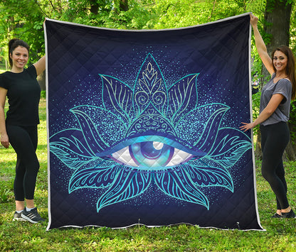 Eye of Providence Flower Print Quilt