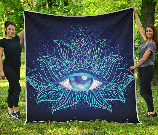 Eye of Providence Flower Print Quilt