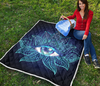Eye of Providence Flower Print Quilt