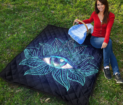 Eye of Providence Flower Print Quilt