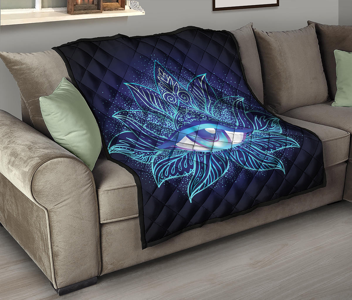 Eye of Providence Flower Print Quilt