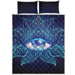 Eye of Providence Flower Print Quilt Bed Set