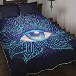 Eye of Providence Flower Print Quilt Bed Set