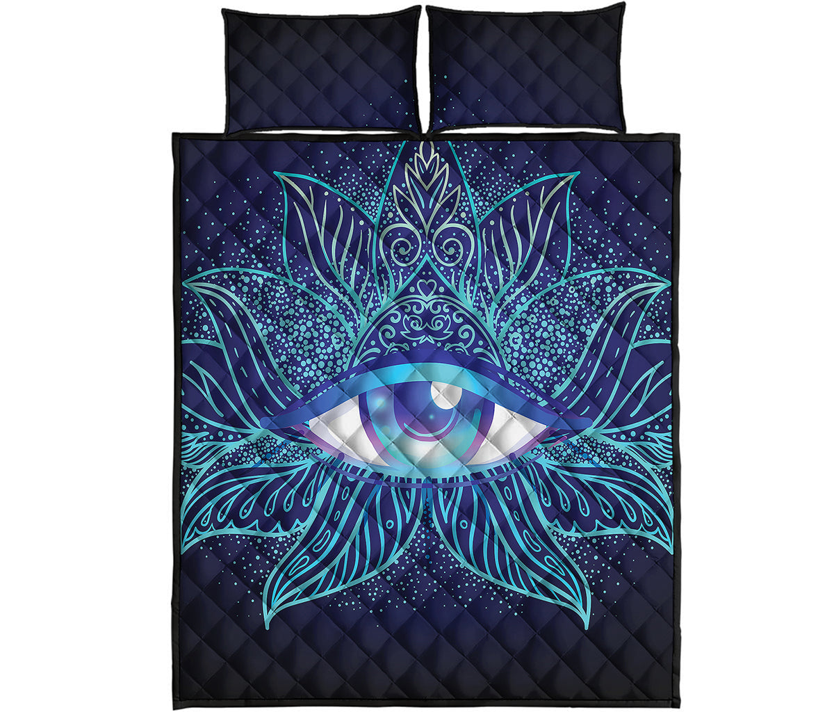 Eye of Providence Flower Print Quilt Bed Set