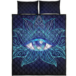 Eye of Providence Flower Print Quilt Bed Set