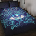 Eye of Providence Flower Print Quilt Bed Set