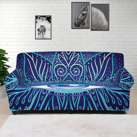 Eye of Providence Flower Print Sofa Cover