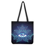 Eye of Providence Flower Print Tote Bag