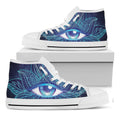Eye of Providence Flower Print White High Top Sneakers