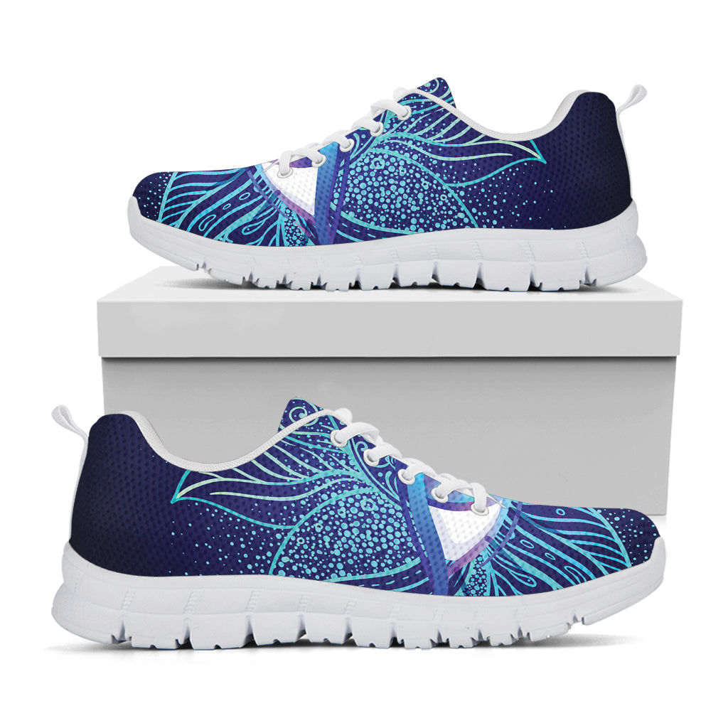 Eye of Providence Flower Print White Sneakers