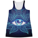 Eye of Providence Flower Print Women's Racerback Tank Top