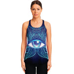 Eye of Providence Flower Print Women's Racerback Tank Top