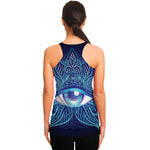 Eye of Providence Flower Print Women's Racerback Tank Top