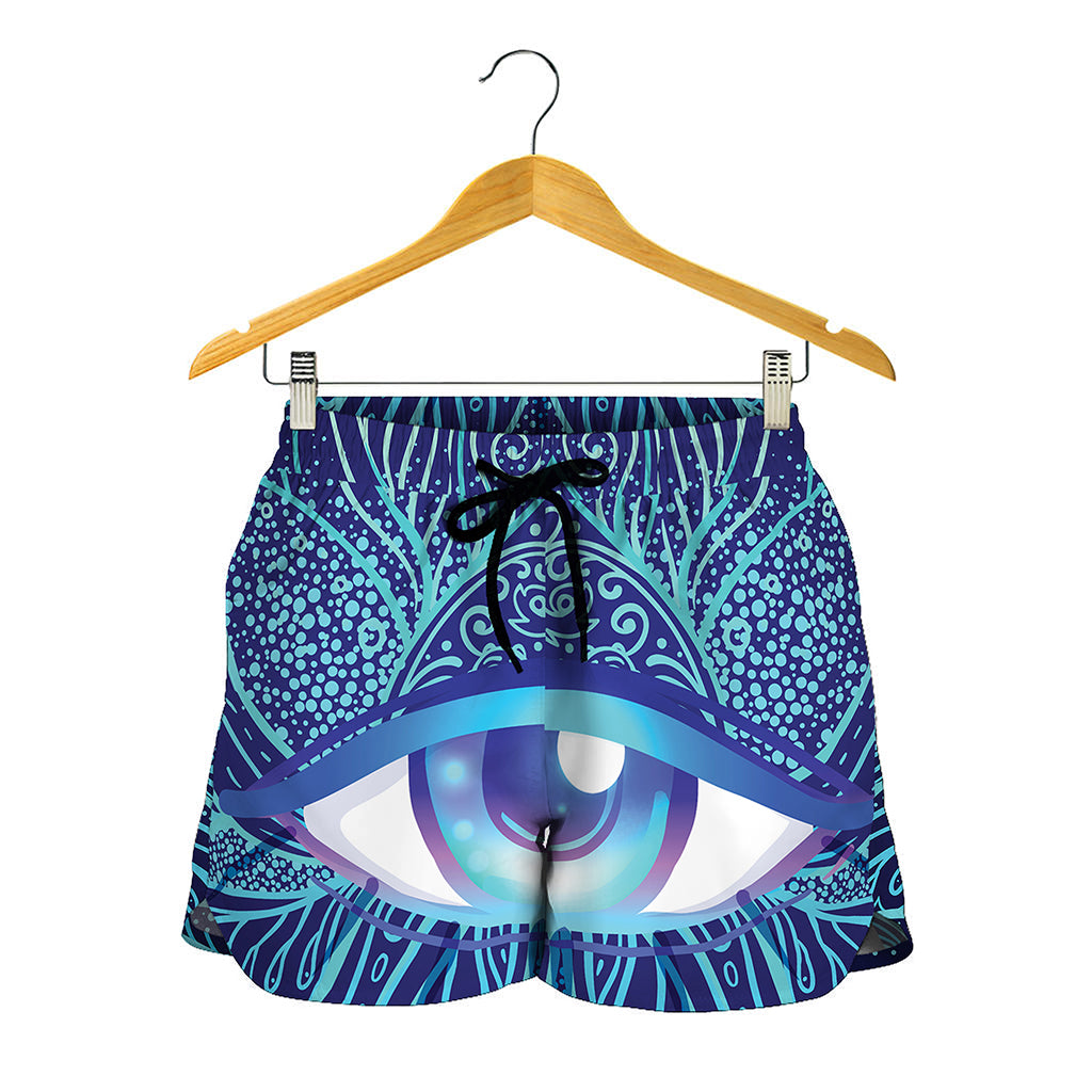 Eye of Providence Flower Print Women's Shorts