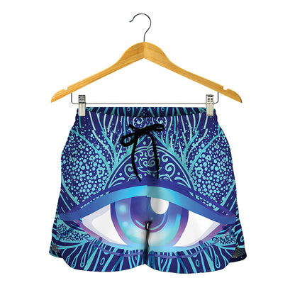 Eye of Providence Flower Print Women's Shorts