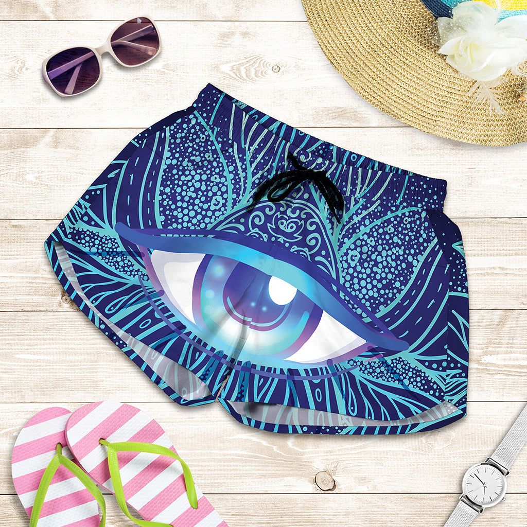 Eye of Providence Flower Print Women's Shorts