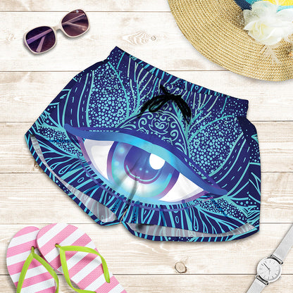 Eye of Providence Flower Print Women's Shorts