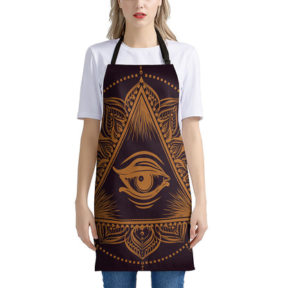 Eye of Providence Mandala Print Apron