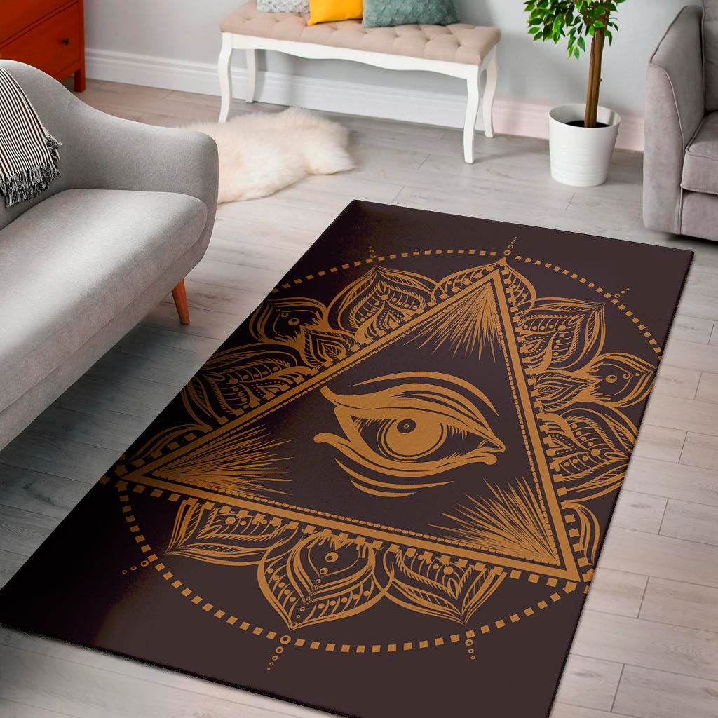 Eye of Providence Mandala Print Area Rug