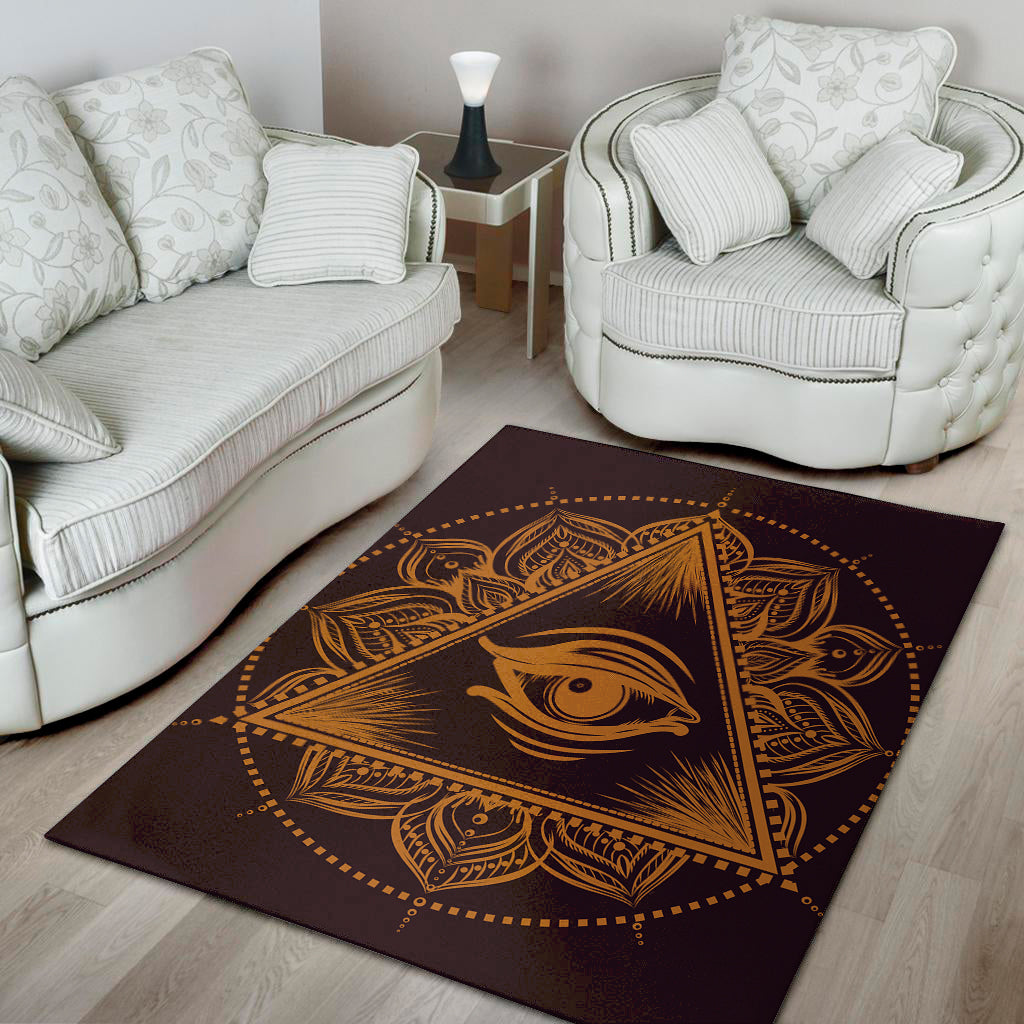 Eye of Providence Mandala Print Area Rug