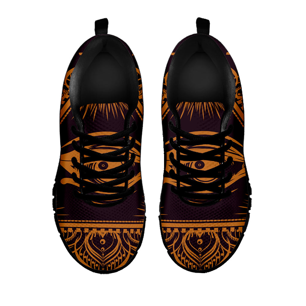 Eye of Providence Mandala Print Black Sneakers