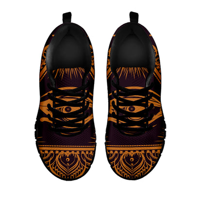 Eye of Providence Mandala Print Black Sneakers
