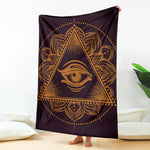 Eye of Providence Mandala Print Blanket