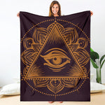 Eye of Providence Mandala Print Blanket