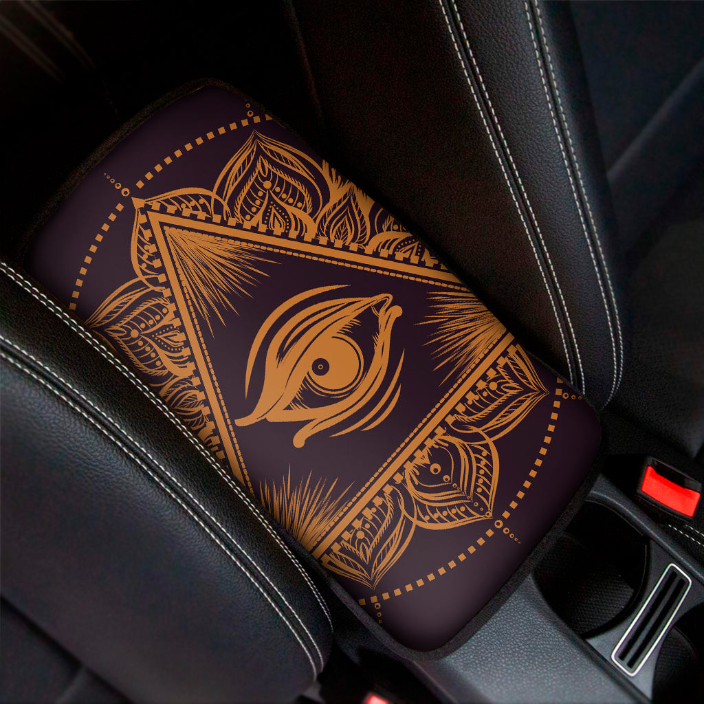 Eye of Providence Mandala Print Car Center Console Cover