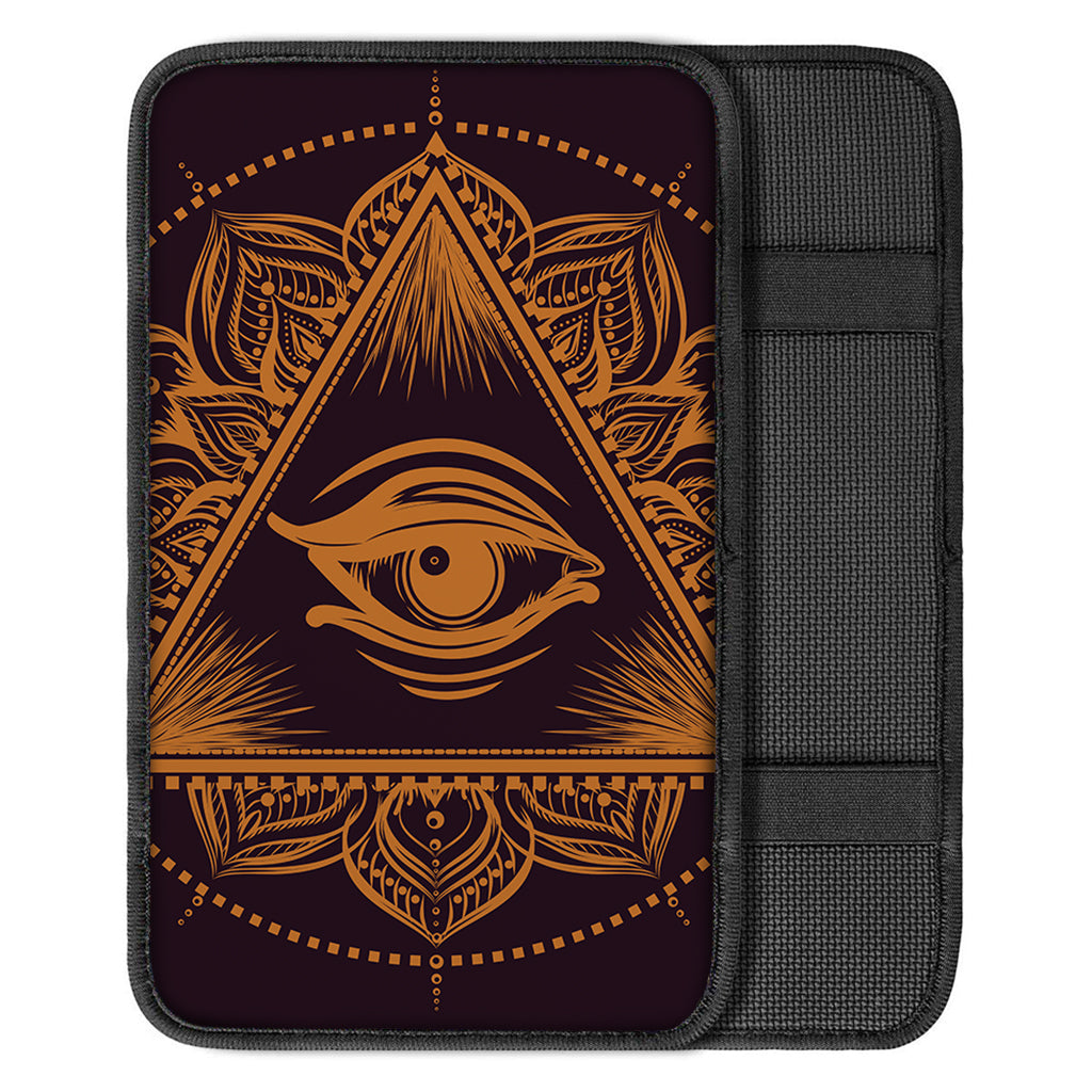Eye of Providence Mandala Print Car Center Console Cover