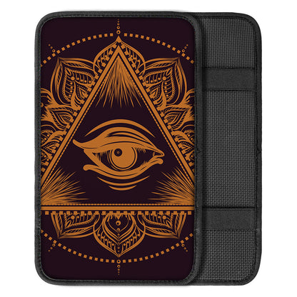 Eye of Providence Mandala Print Car Center Console Cover