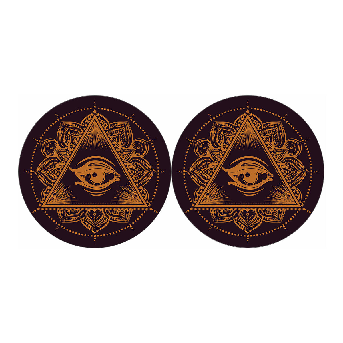Eye of Providence Mandala Print Car Coasters