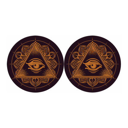 Eye of Providence Mandala Print Car Coasters