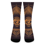 Eye of Providence Mandala Print Crew Socks