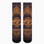 Eye of Providence Mandala Print Crew Socks
