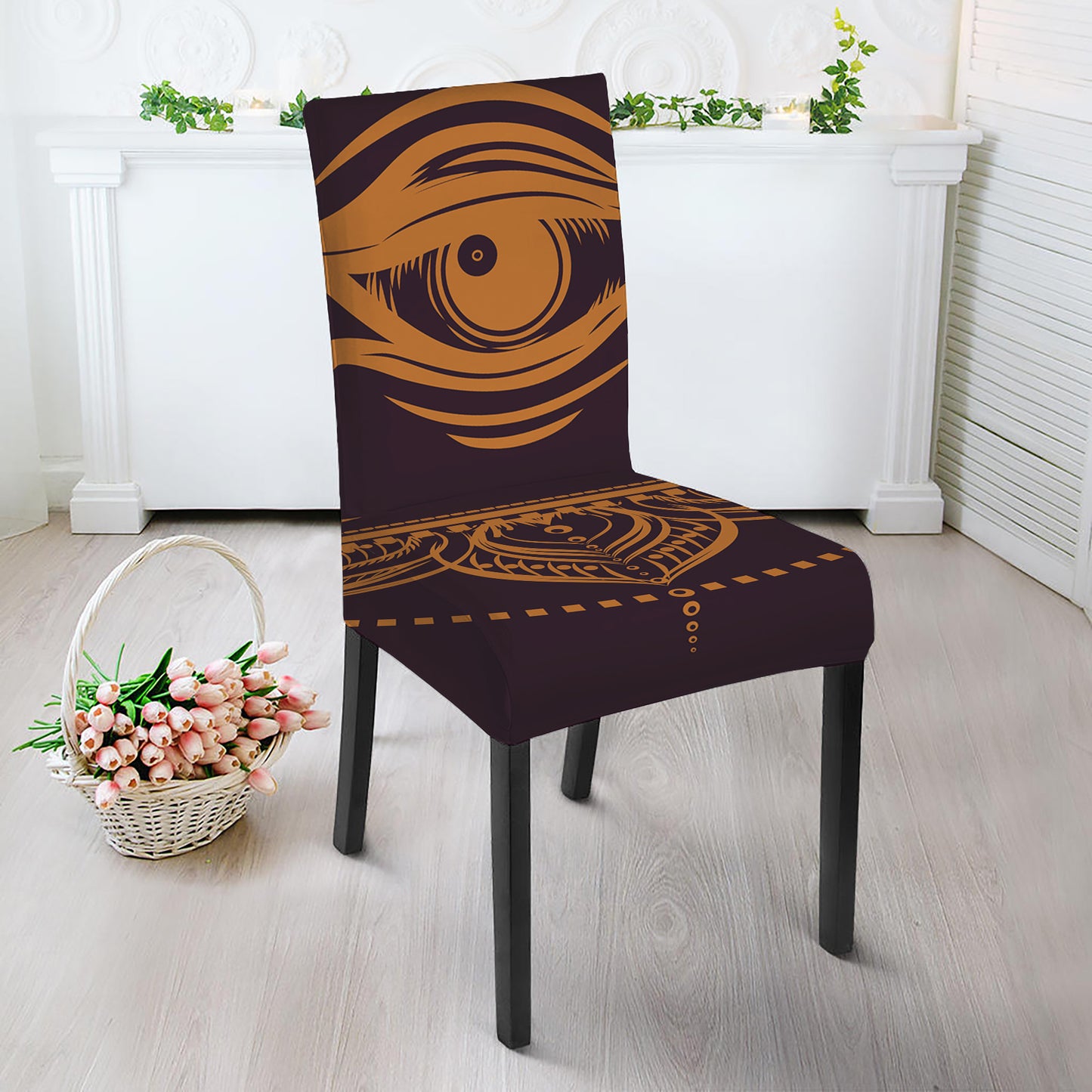 Eye of Providence Mandala Print Dining Chair Slipcover