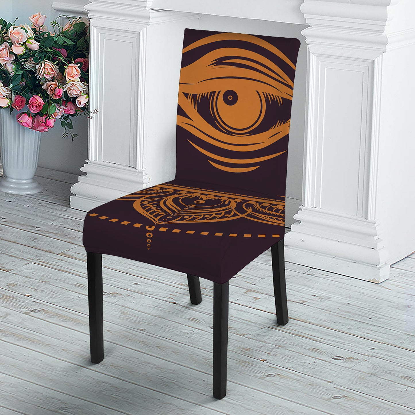 Eye of Providence Mandala Print Dining Chair Slipcover